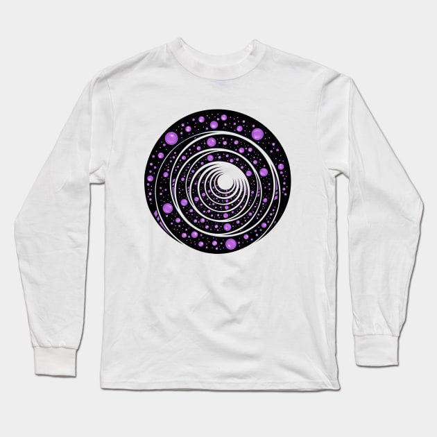 Purples bubbles abstraction. Round digital drawing Long Sleeve T-Shirt by KateQR